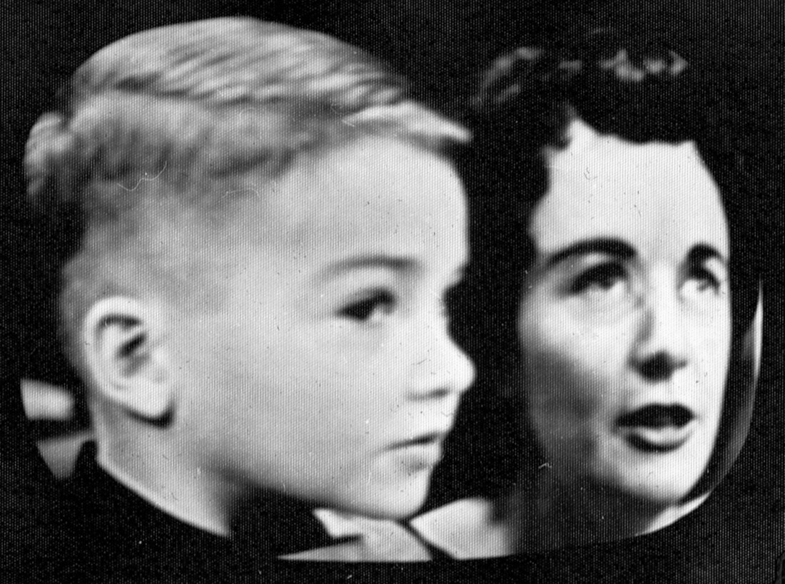 1957-01-15 Guy, 6 ans à la télé (La boîte à surprises), et Madeleine Harbour